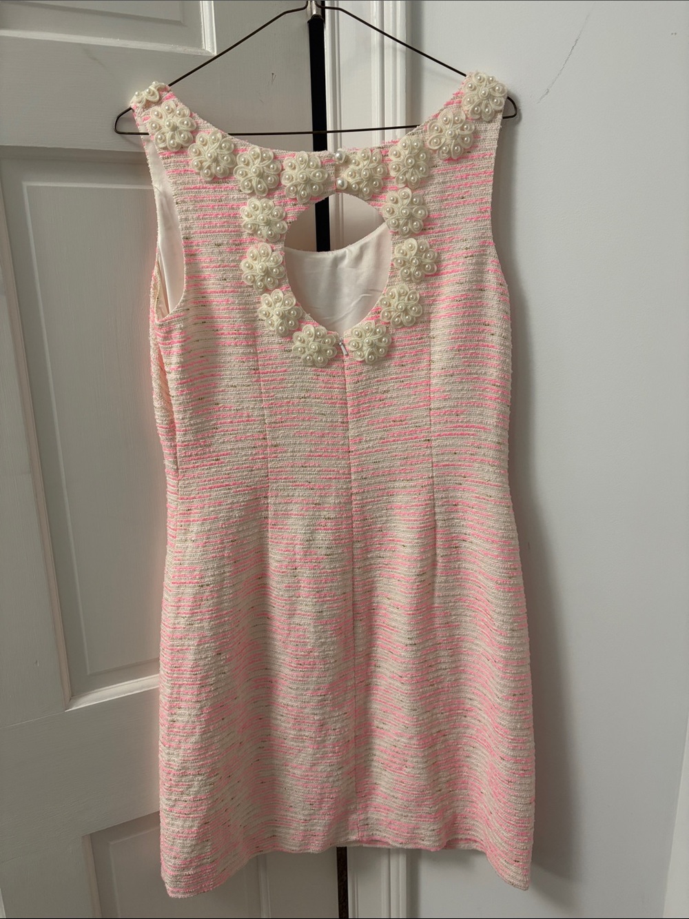 Lilly Pulitzer Sleeveless Pink & White Floral Appliqué Shift Dress - Picture 2 of 3